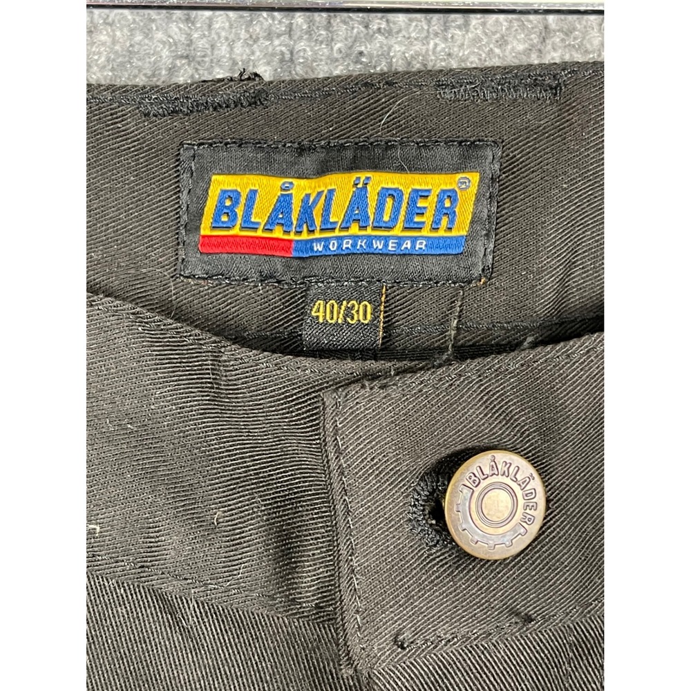 Blaklader Work Pants Mens 40x30 Black Yellow New Hi-Vis 1608 Holster Pocket - Picture 12 of 15